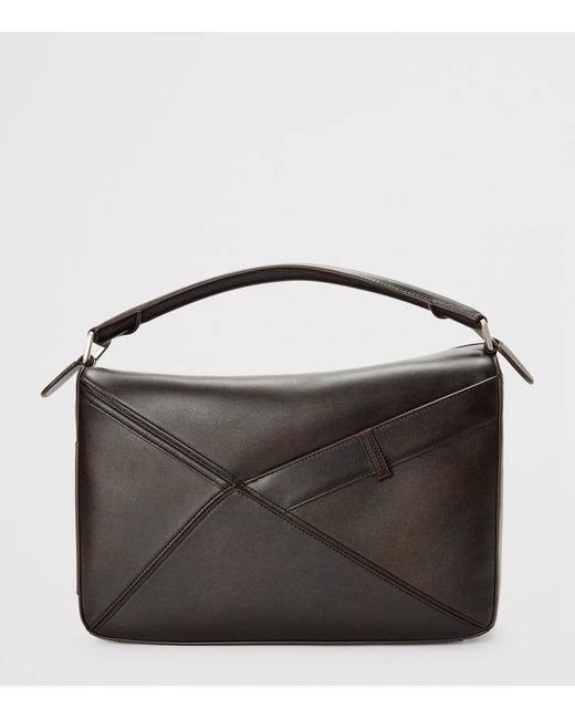 Loewe Black Large Calfskin Puzzle Panta Top-Handle Bag