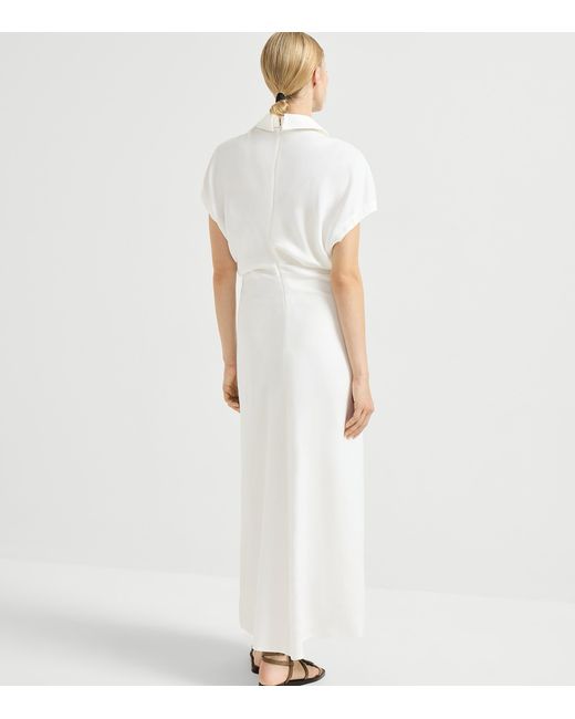 Brunello Cucinelli White Twill Maxi Dress