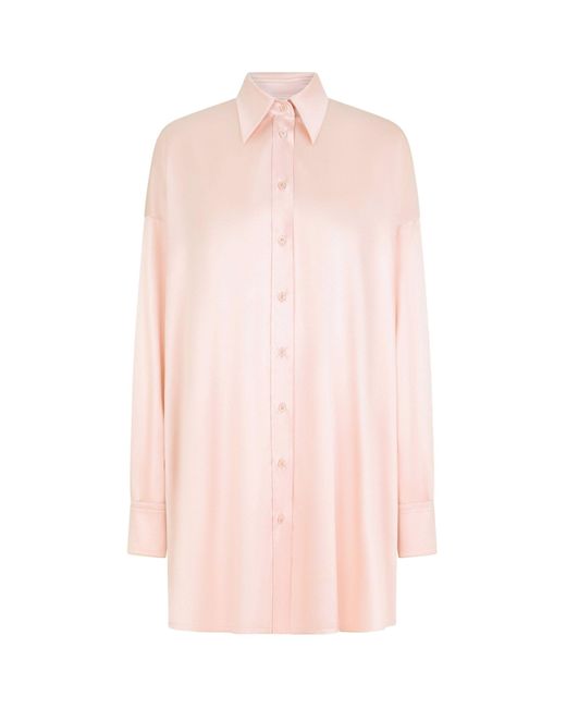 Dolce & Gabbana Pink Silk-rich Shirt
