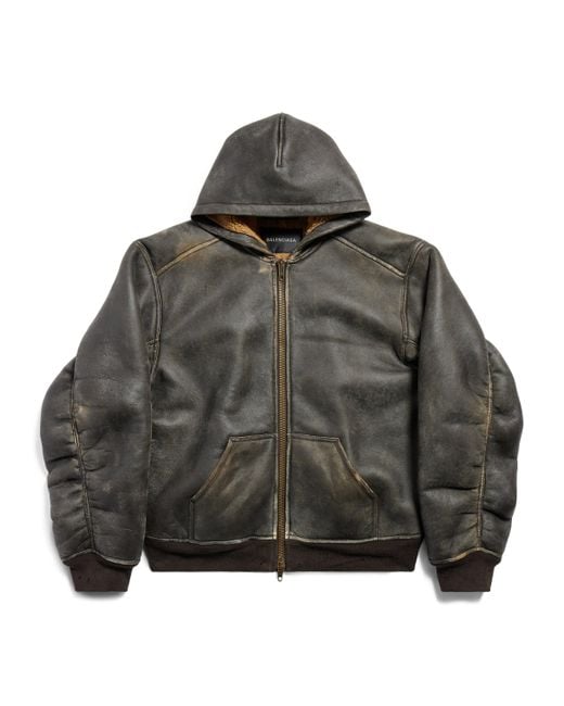 【超希少】BALENCIAGA Oversized Leather Hoodie Balenciaga - Oversized leather hoodie Balenciaga
