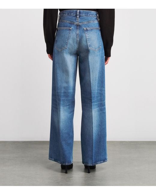 FRAME Blue The Collegiate Wide-Leg Jeans