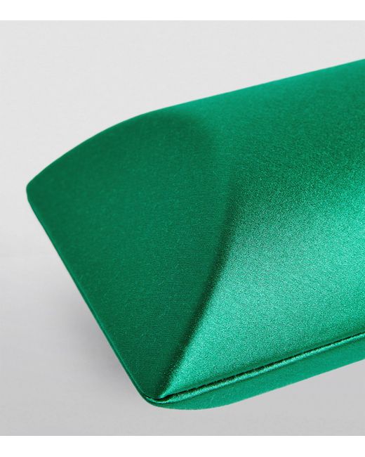 Rodo Green Silk Satin Clutch Bag