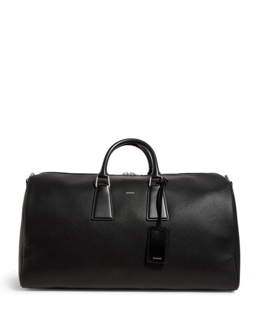 Sandro Black Coated Canvas Weekend Bag for men