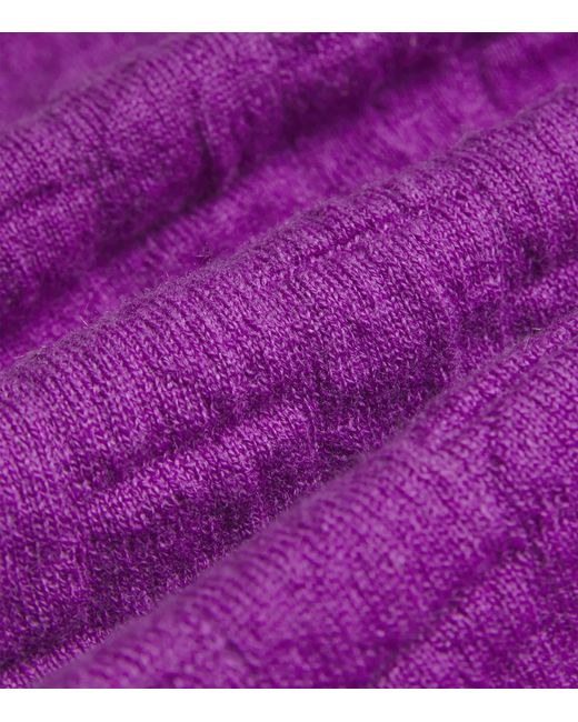 Eskandar Purple Cashmere Square-rib Tunic Top