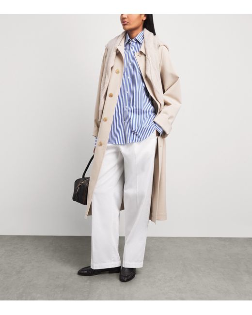 With Nothing Underneath Blue Organic Cotton The Boyfriend Shirt