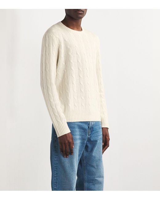 Polo Ralph Lauren White Cashmere Cable-knit Sweater for men