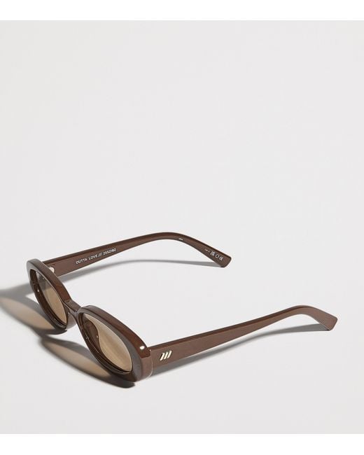 Le Specs Brown Oval Outta Love Sunglasses
