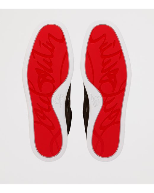 Christian Louboutin Brown St. Louis Suede Slip-On Sneakers for men