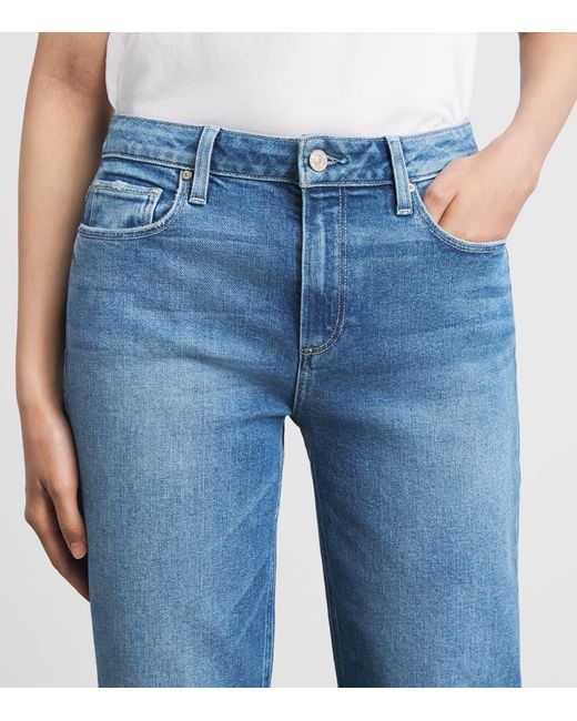 PAIGE Blue Mason Ankle Mid-Rise Straight Jeans