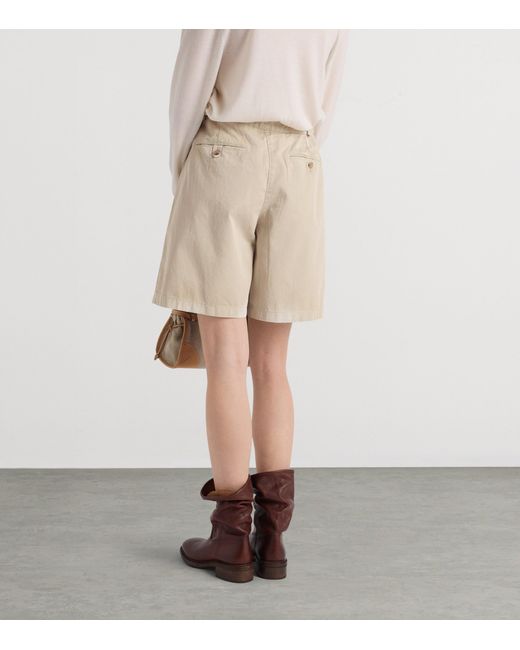 Prada Natural Cotton Gabardine Shorts