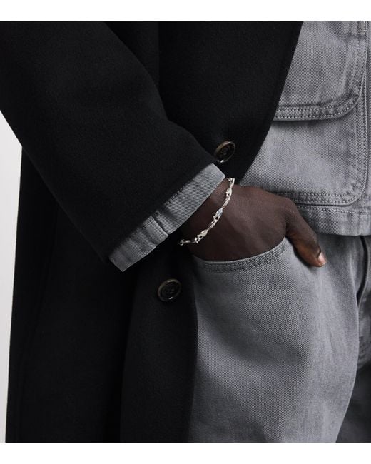 Bleue Burnham Metallic Sterling Lobster Clasp Bracelet for men