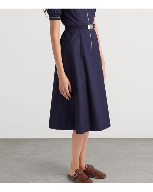 Prada Blue Poplin Shirt Midi Dress