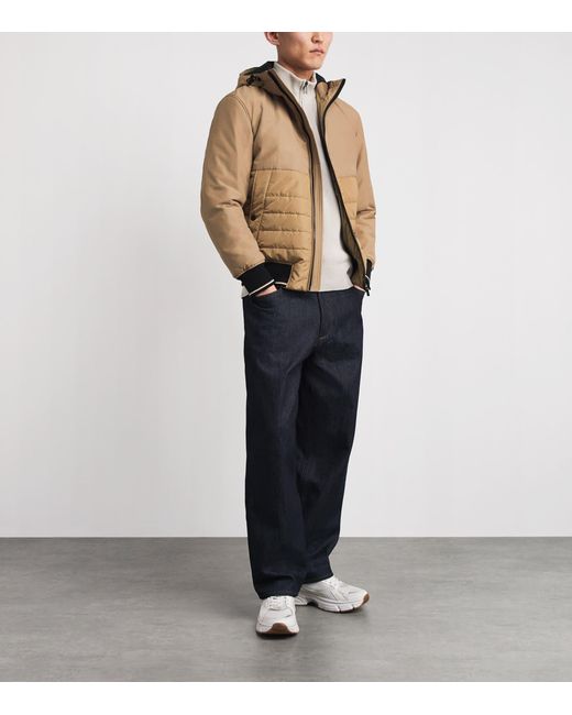 Boss Natural Water-Resistant Quilted-Panel Jacket for men