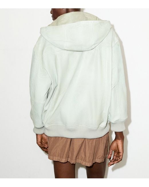 MAX&Co. Green Leather Bomber Jacket