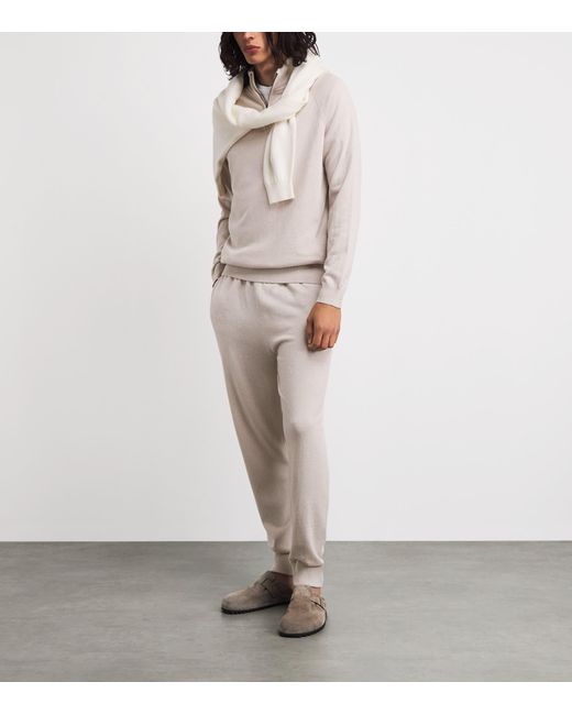 Derek Rose Gray Cashmere Finley Sweatpants for men