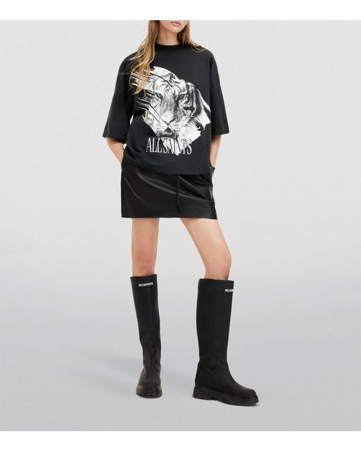 AllSaints Black Organic Cotton Prowl Amelie T-shirt