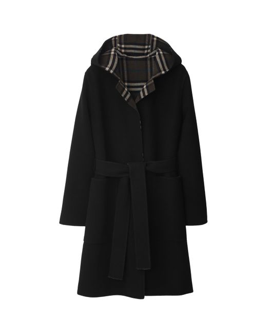 Burberry Black Wool Reversible Car Coat