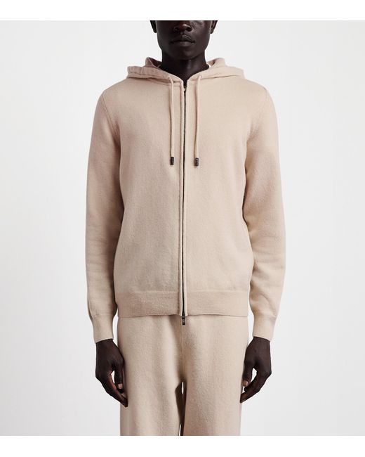 Colombo Natural Cashmere Zip-Up Hoodie for men