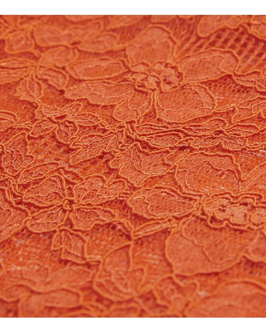 Wolford Orange Lace Floral Bodysuit