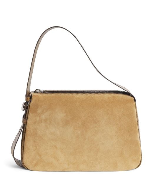 Tory Burch Natural Suede Romy Shoulder Bag