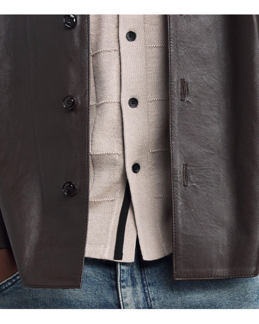 Rag & Bone Brown Wool-Blend Knitted Short-Sleeve Shirt for men