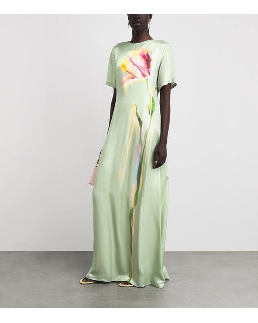 LEO LIN Green Floral Alice Maxi Dress