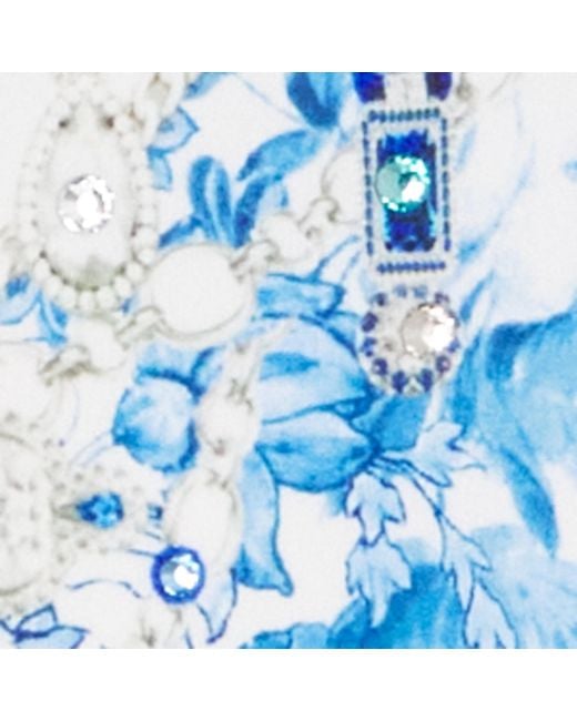 Camilla Blue Crytsal-Embellished Printed Swimsuit