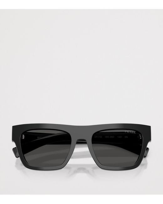 Prada Black Acetate Rectangular Sunglasses for men