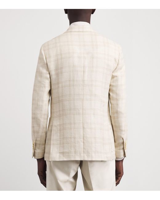 Lardini Natural Wool Check Blazer for men