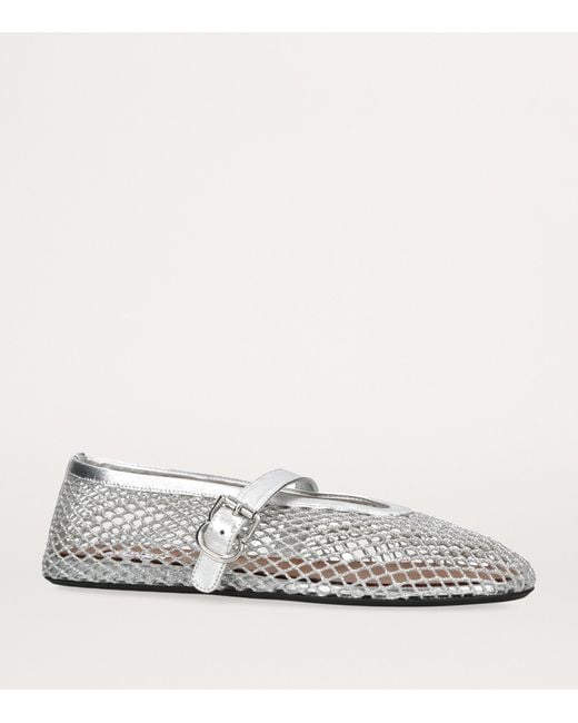 Alaïa White Leather Mesh Ballet Flats