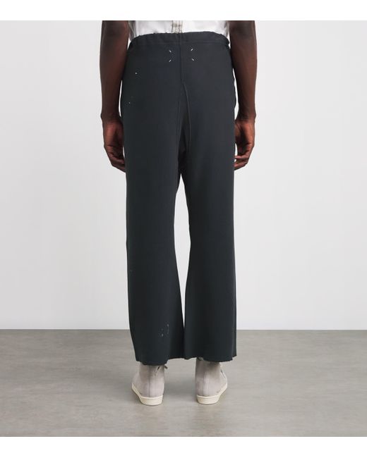 Maison Margiela Black Cotton Paint Splatter Sweatpants for men