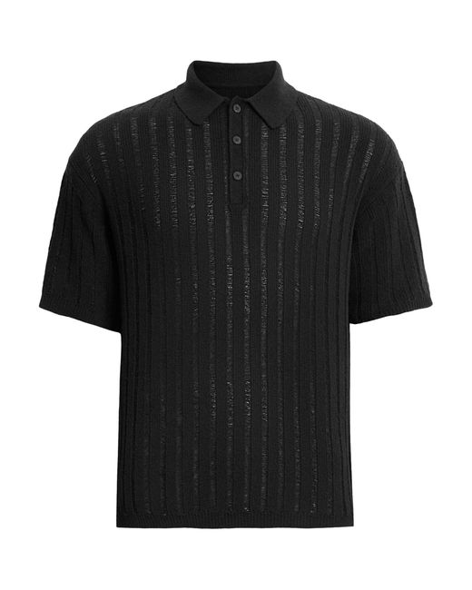 AllSaints Black Miller Polo Shirt for men