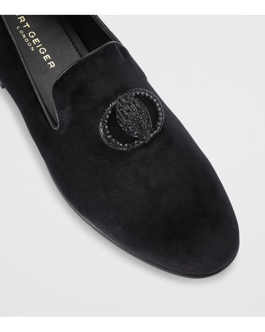 Kurt Geiger Black Velvet Ace Chelsea Loafers for men