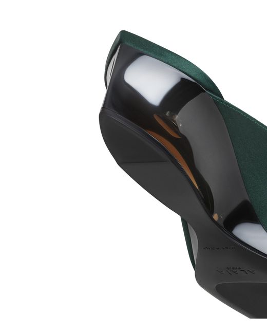 Alaïa Green Satin Invisible Wedge Mules 30