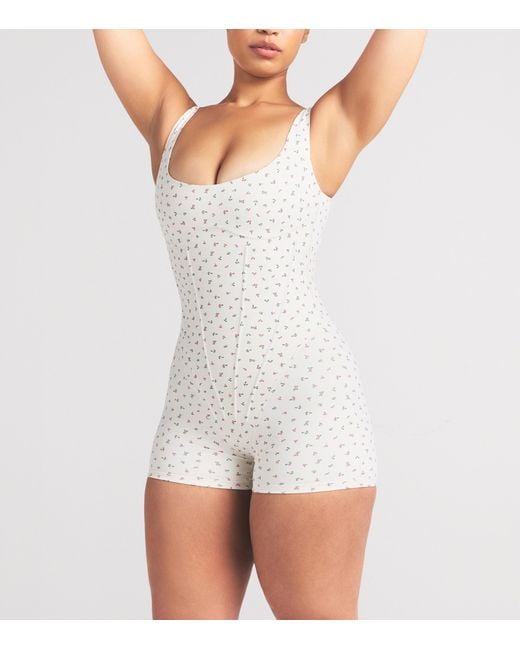 NikeSKIMS White Corset Short Bodysuit