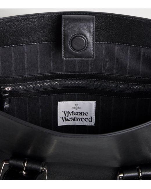 Vivienne Westwood Black Leather Alex Tote Bag for men