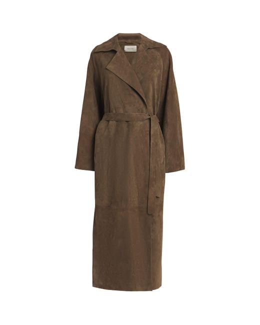 Magda Butrym Brown Suede Trench Coat