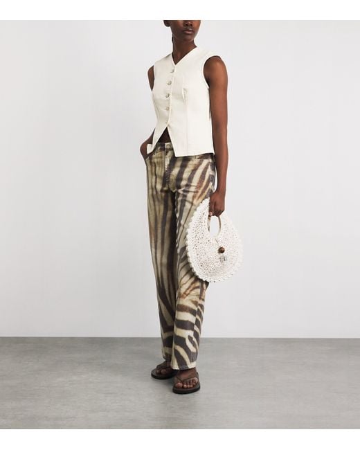 7 For All Mankind White Denim Vest