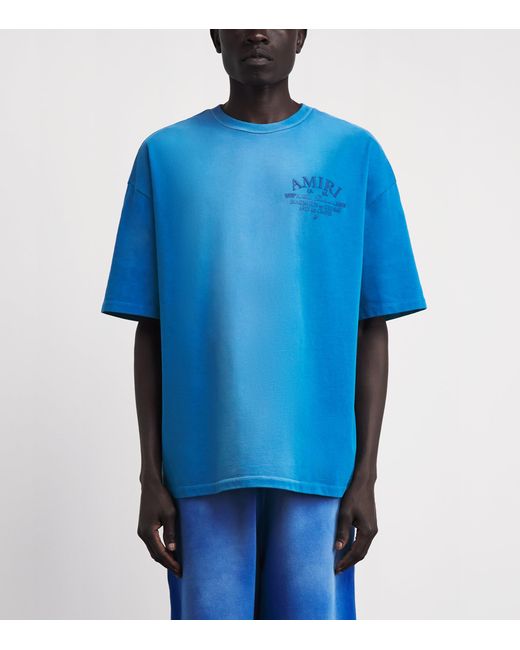 Amiri Blue Cotton Arts District T-Shirt for men