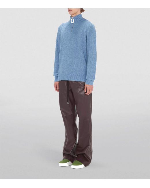 J.W. Anderson Blue Cotton-cashmere Half-zip Sweater for men