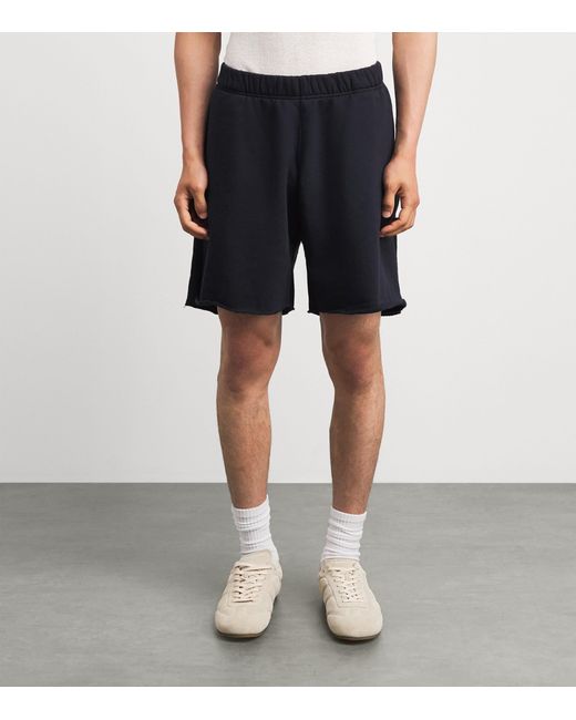 Cole Buxton Blue Cotton Jersey Sweatshorts for men