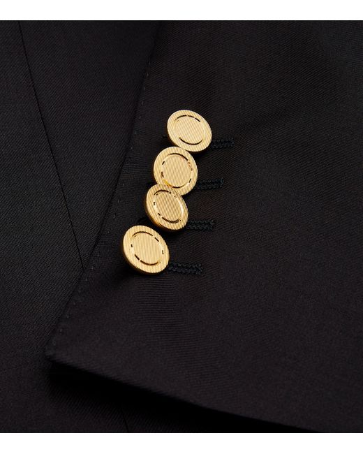 Canali Black Wool Single-Breasted Suit Jacket for men
