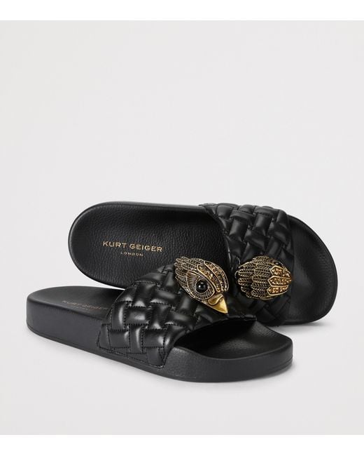 Kurt Geiger Black Meena Large Eagle Slides