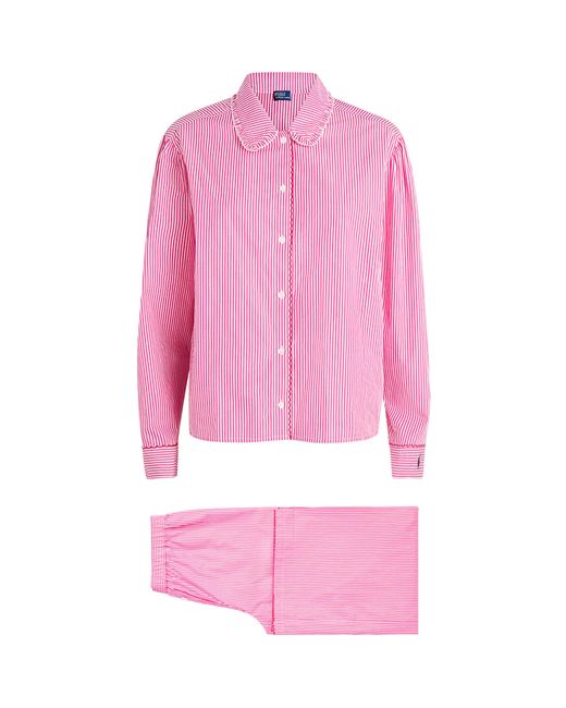 Polo Ralph Lauren Pink Cotton Stripe Pyjama Set