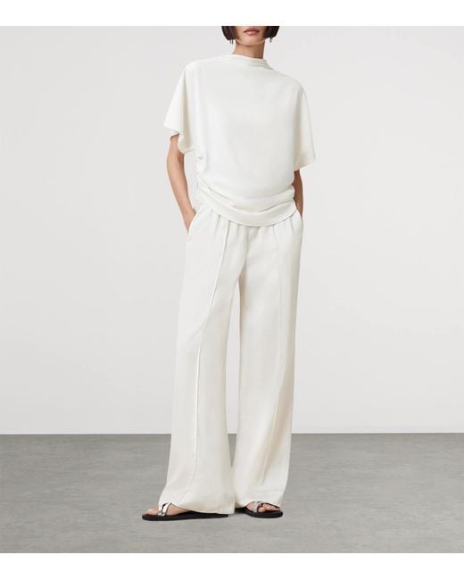 AllSaints White Leslie Draped Top