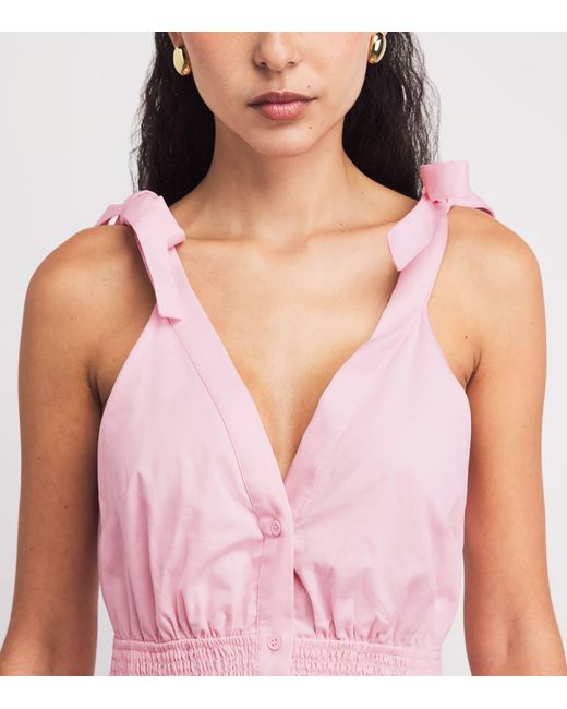 Maje Pink Cotton Flared Mini Dress