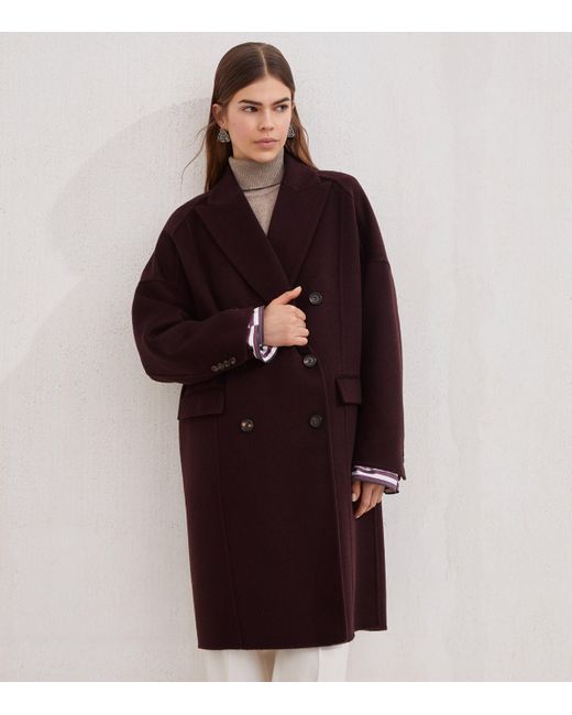 Brunello Cucinelli Red Cashmere Overcoat