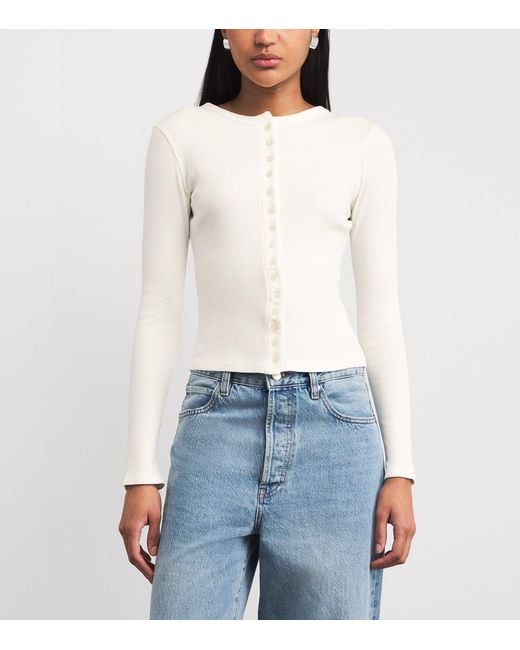 Citizens of Humanity White Ribbed Kari Cardigan