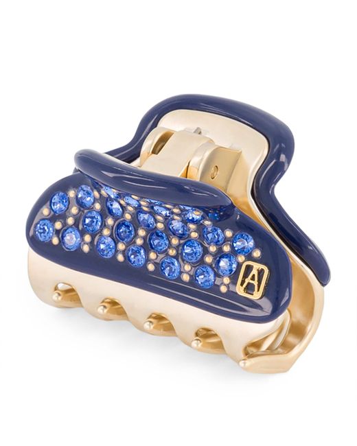 Alexandre De Paris Blue Plated Crystal-Embellished Claw Hair Clip