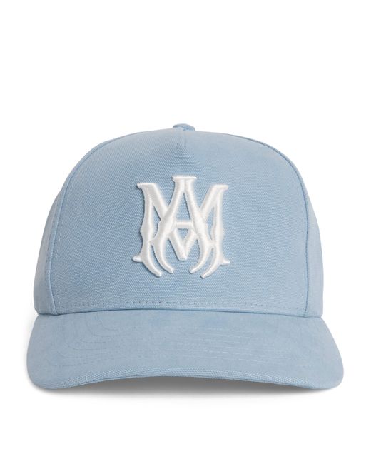 Amiri Blue Cotton Embroidered Logo Cap for men